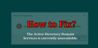 the active directory domain services is currently unavailable