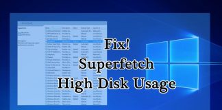 Service Host Superfetch High Disk Usage