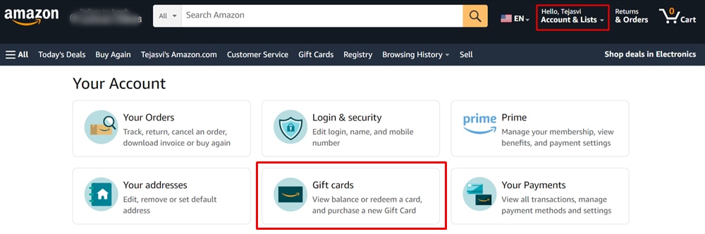 add gift card to amazon
