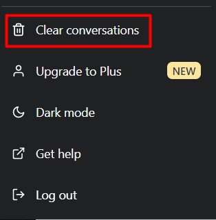 Click Clear conversations
