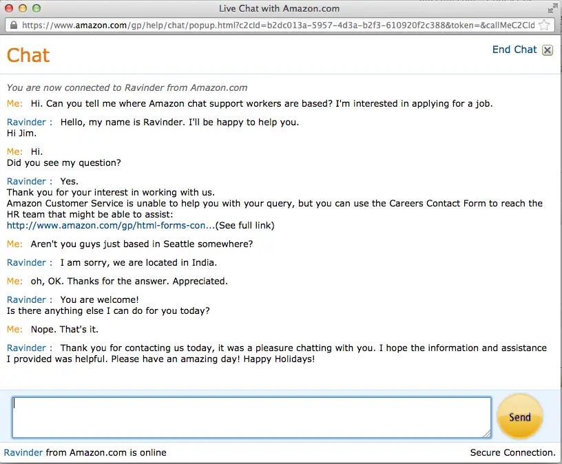 amazon live chat feature