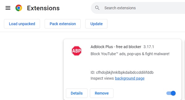 disable extensions