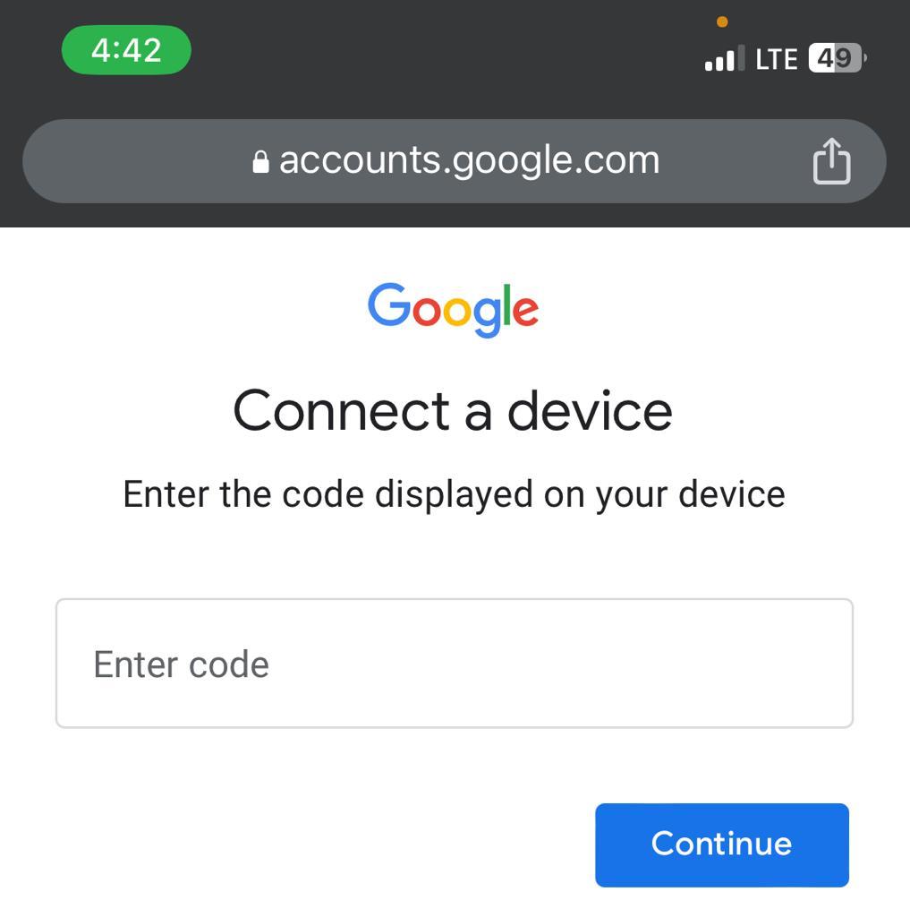 login youtube tv with code