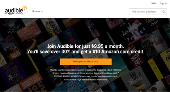 audible student trial discount