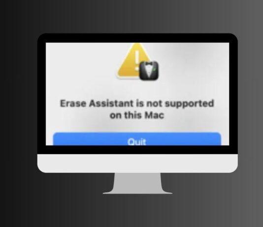 Fix Erase Assistant is not Supported On This Mac Error