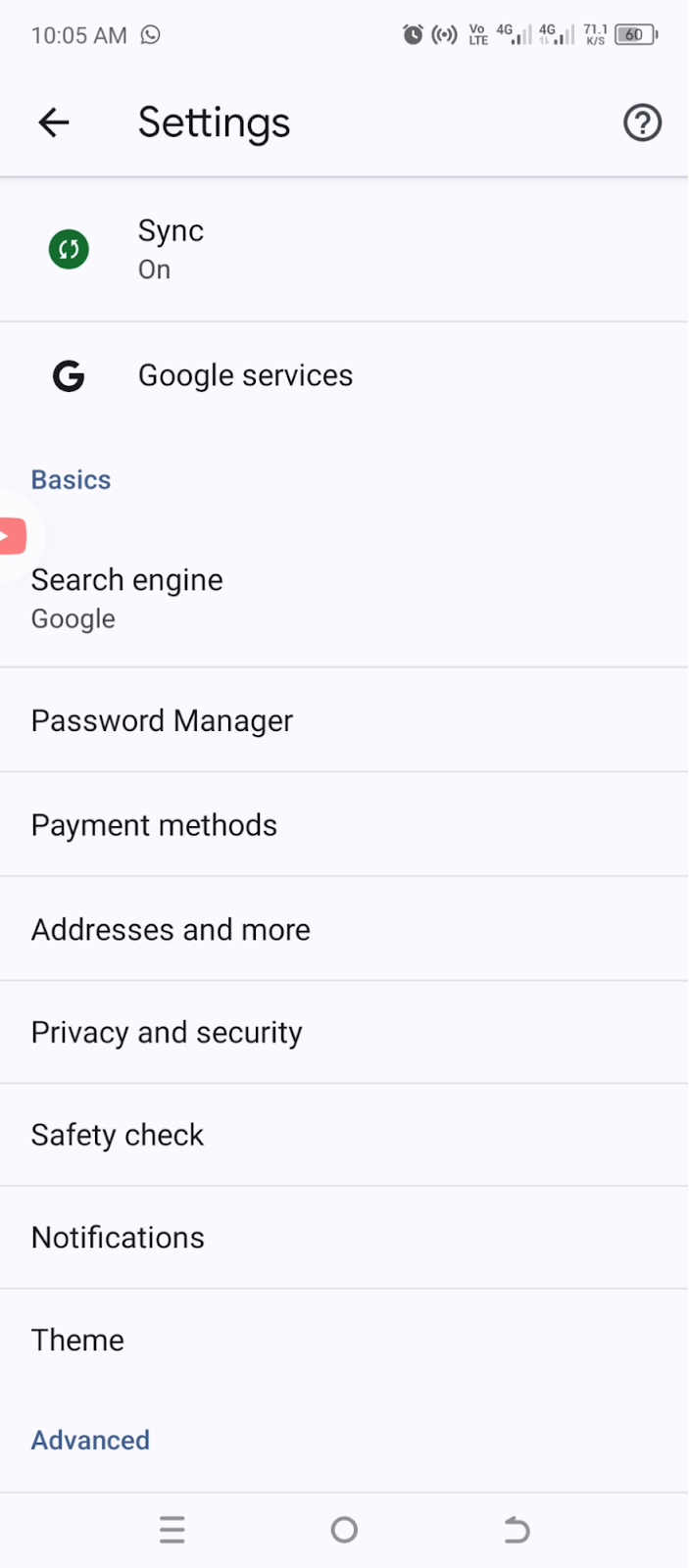 open settings android