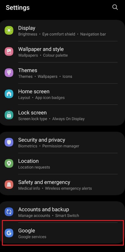 google app settings android